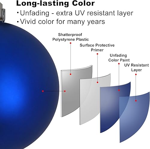 Vista 61 de 18 esferas medianas decorativas navideñas para árbol de Navidad, inastillables, para colgar, color púrpura, 2.5 pulgadas, paquete de 18