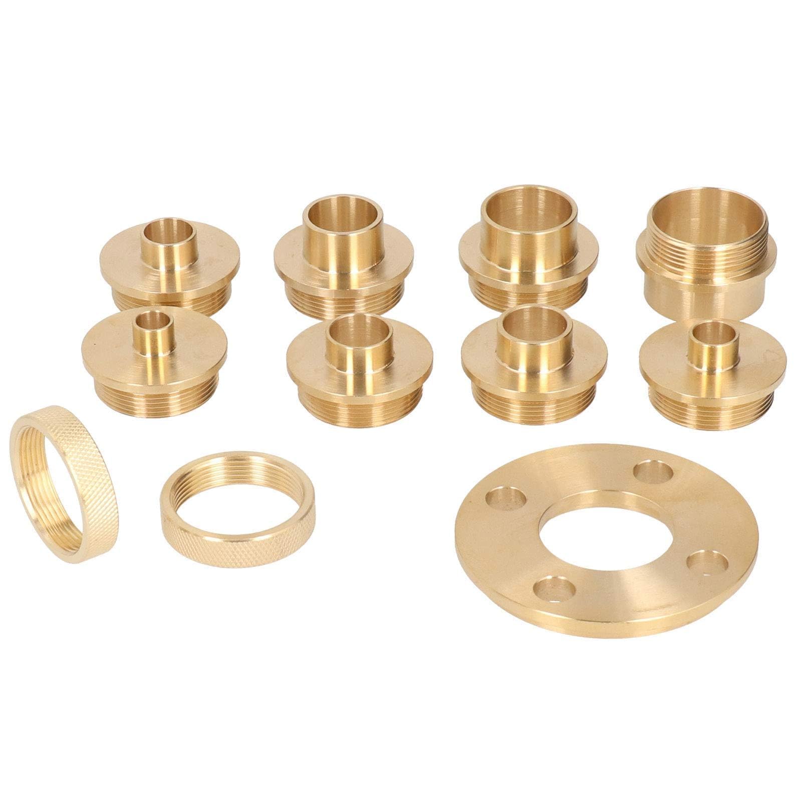 11 Stück/Set Messing Router Template Guide Set Router Guide Kit mit Kontermutter Adapter Router Zubehör von Messing für Reinigungsarbeiten