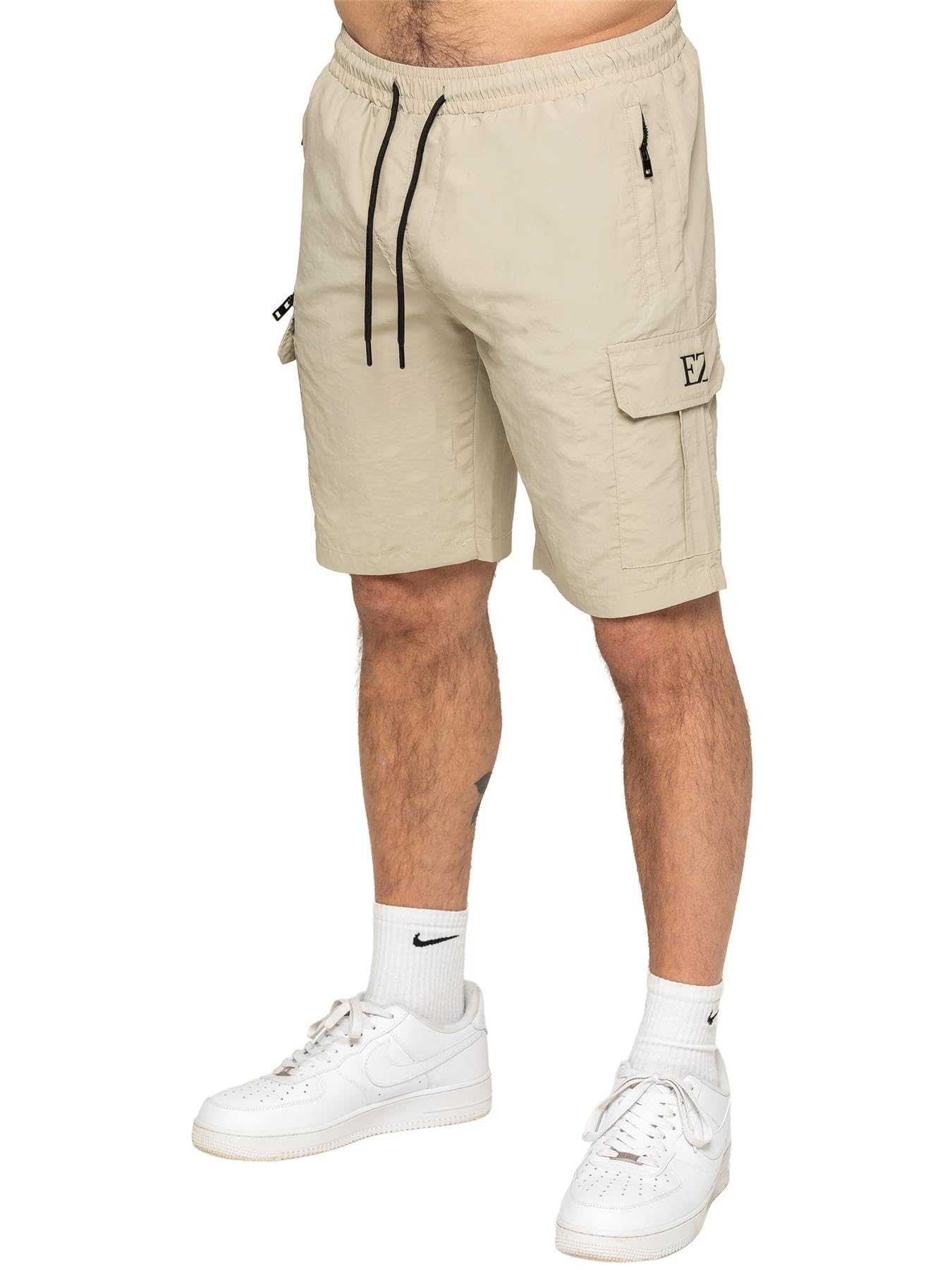 989Zé ENZO Mens Cargo Hiking Shorts Outdoor Lightweight Golf Casual Elasticated Waist Combat Half Pants EZS668_Shorts Stone S