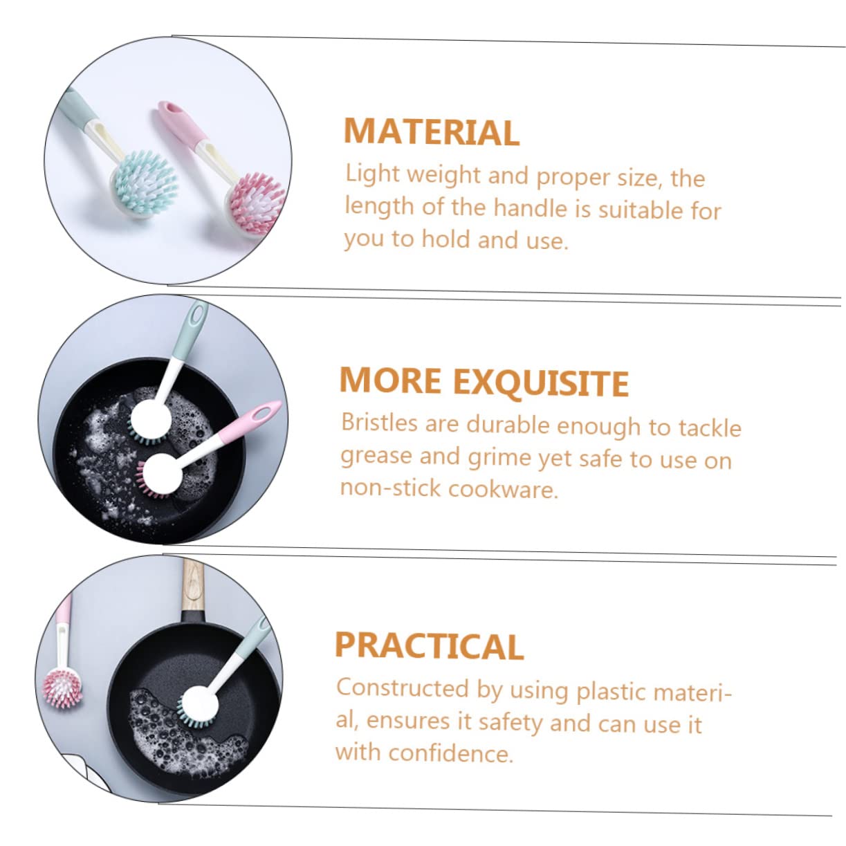 Ipetboom 6piezas Cepillo De Limpieza De Cocina Multiusos para Fregadero y Utensilios Color Aleatorio