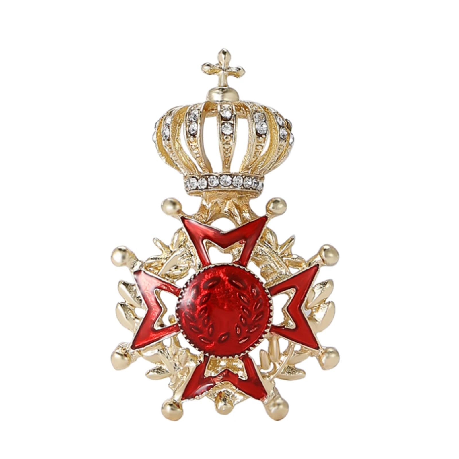 Broche robinet en émail style couronne pour vêtements - 7