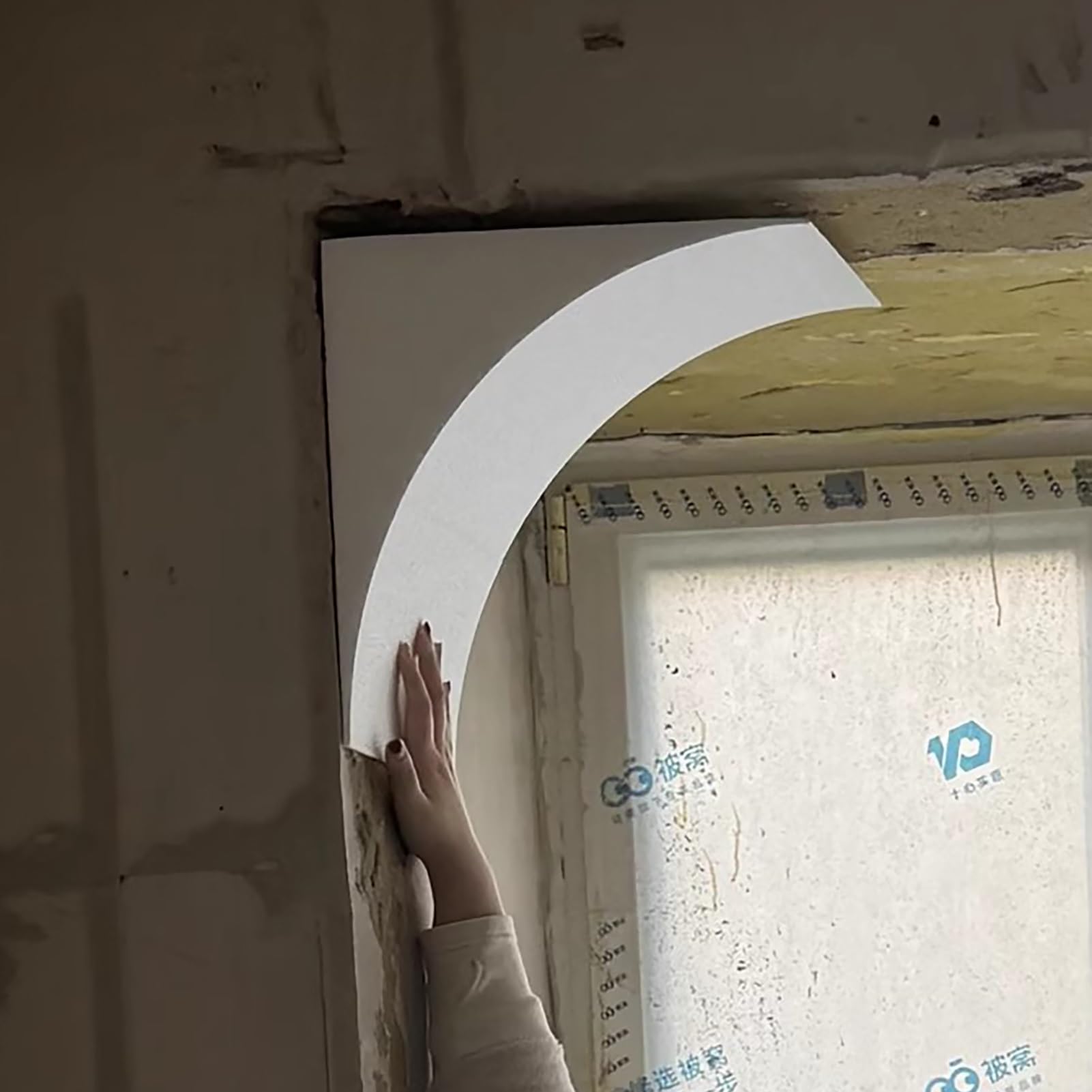 Jievmrs Set of 2 Rounded Doorway Arch Kit for Interior, Precurved Arch Trim Molding for Door Frame Edge, Premade Half Circle Corner Diy Arch Doors Opening(30x37x37cm/11.8x14.6x14.6)