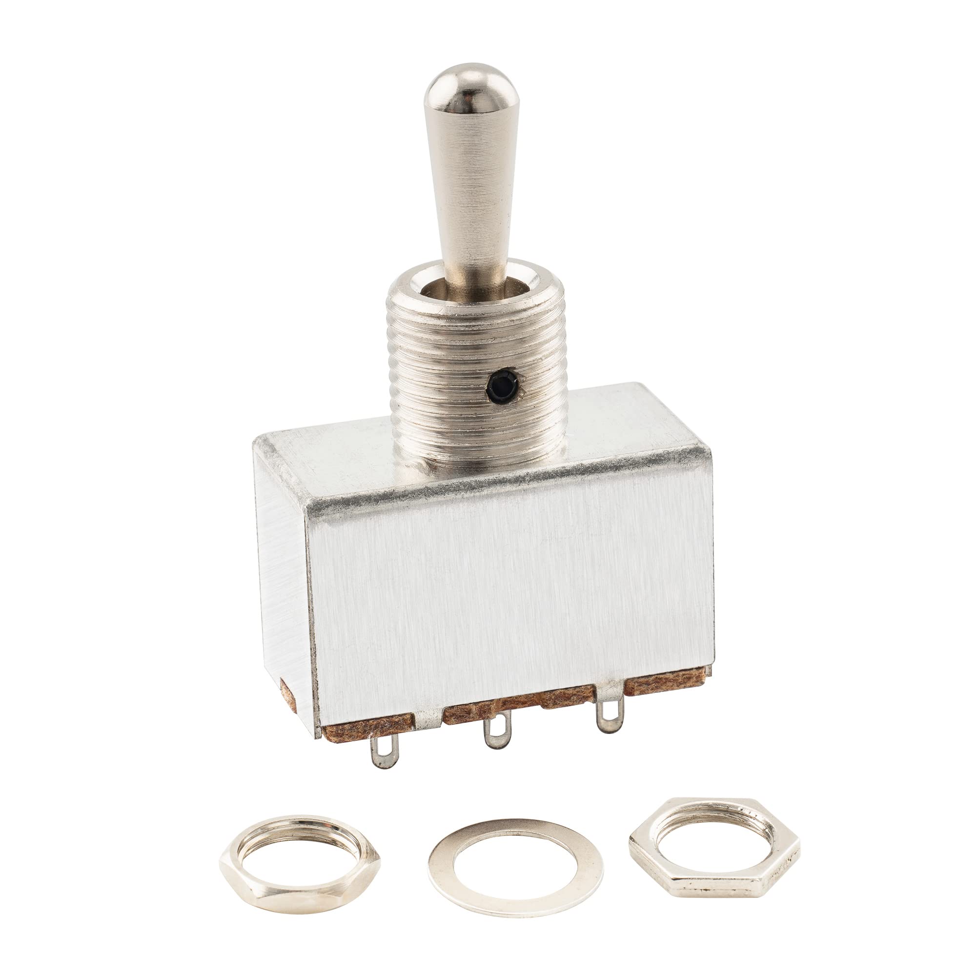 Musiclily Pro Selettore Scatoletta 3 Posizioni Metallo Pieno Toggle Switch per Chitarra Elettrica, Cromato