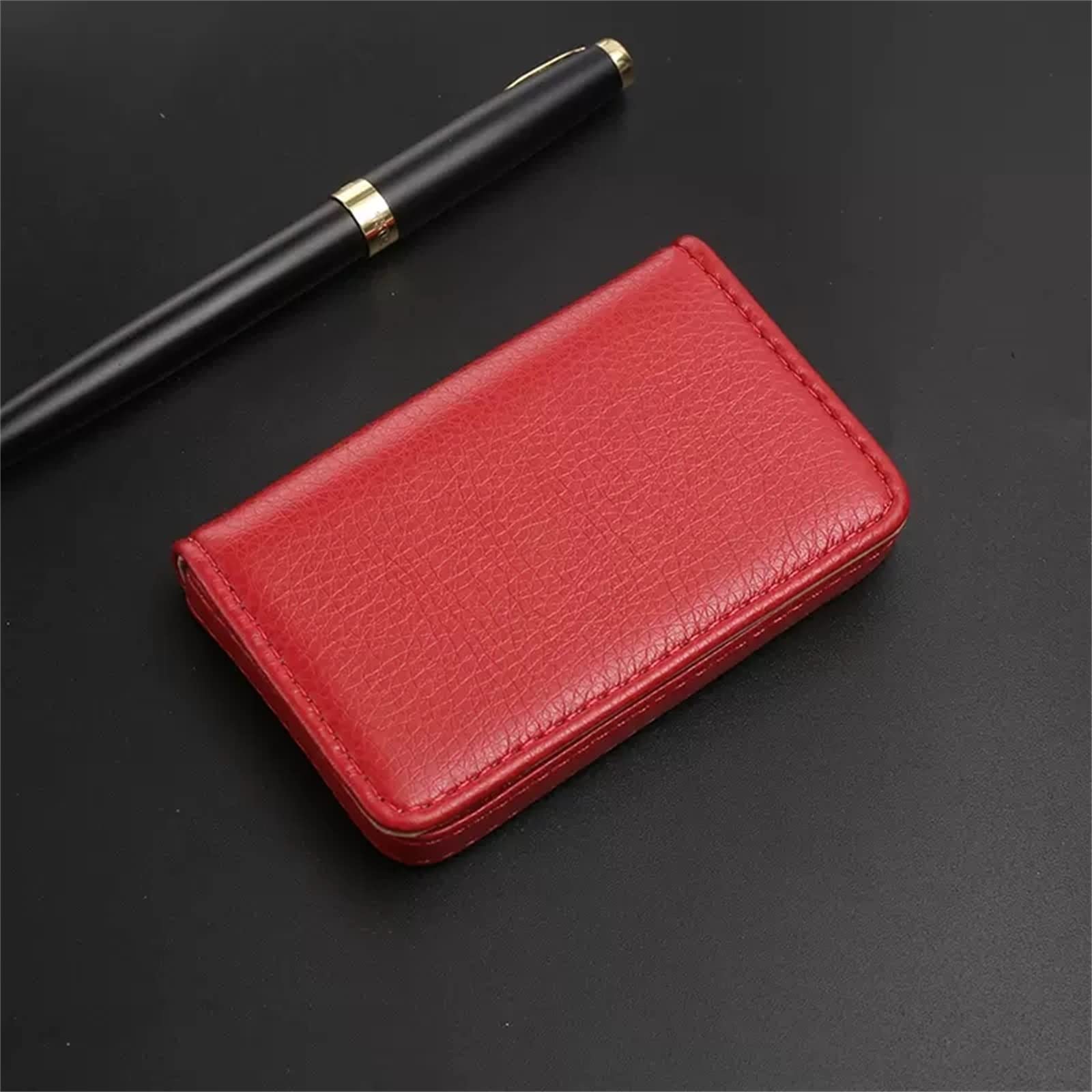 Tarjetero para Hombre Y Mujer Tarjetero de Gran Capacidad for Tarjetas de Visita(Red)