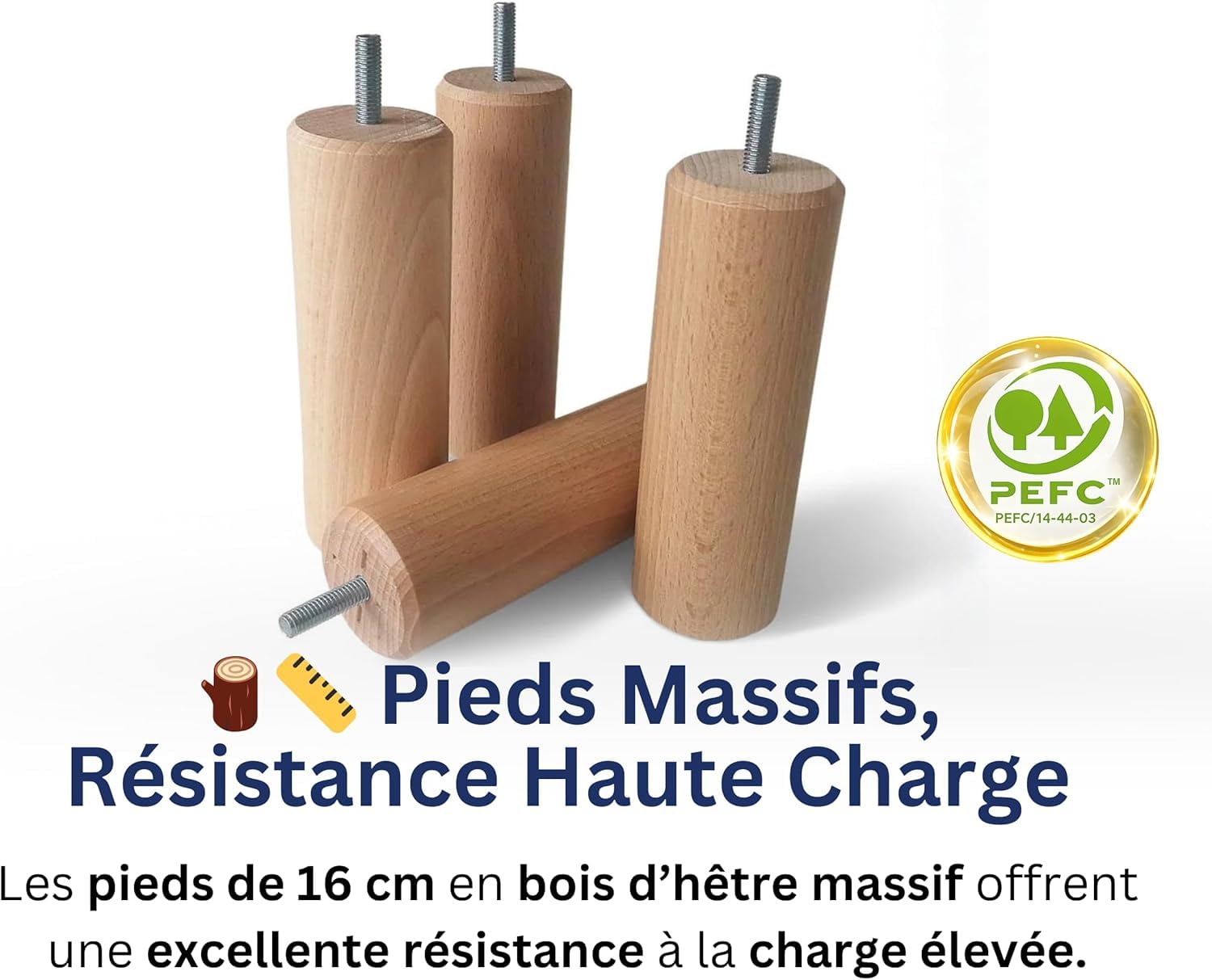 Sommier 140x190 Beige, Hauteur 30 cm, à Lattes Actives en Bois, Cadre Tapissé, Structure et Pieds Solide en Bois Massifs, Stable et Silencieux, Lit 2 Places pour Chambre Adulte