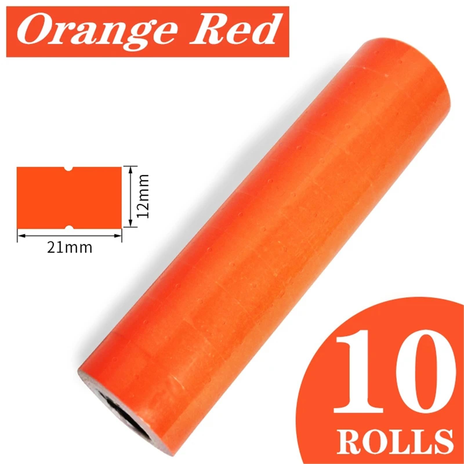 Lot de 30 rouleaux d'étiquettes de prix pour pistolet MX-5500 - 21 x 12 mm - Rouge