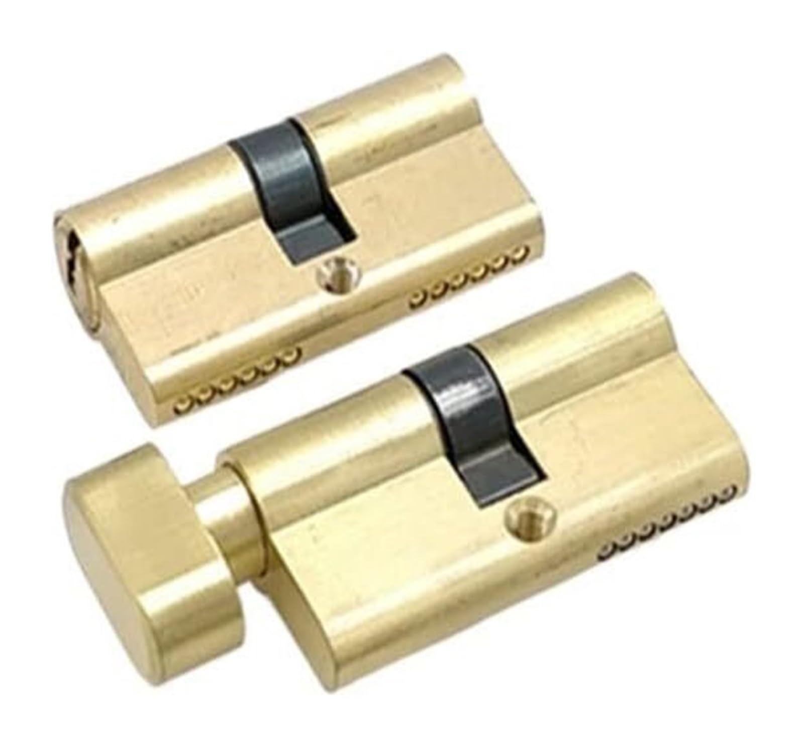 Tvantruxis 60(30-30) Door Lock Cylinder, Gold Biased Door Cylinder Lock 60Mm Brass Lengthened Core Barrel(60(30-30))