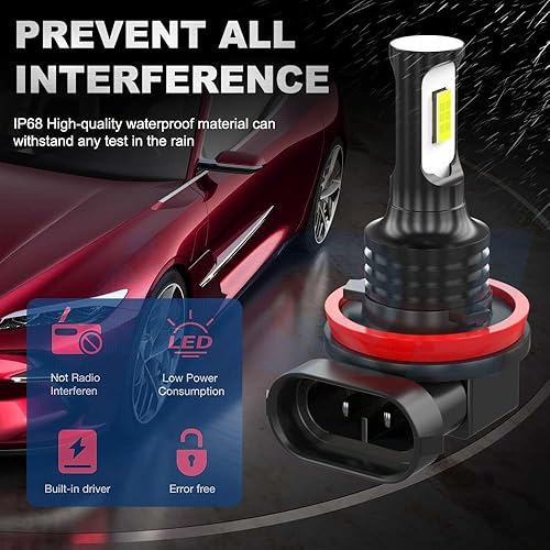 Miniatura 7 de Compatible con bombillas LED TOYOTA HIGHLANDER (2014-2019), 9005HB3 y H11H9 y H11H8H16, bombillas LED antiniebla de 6500 K, blanco frío, 6 bombillas