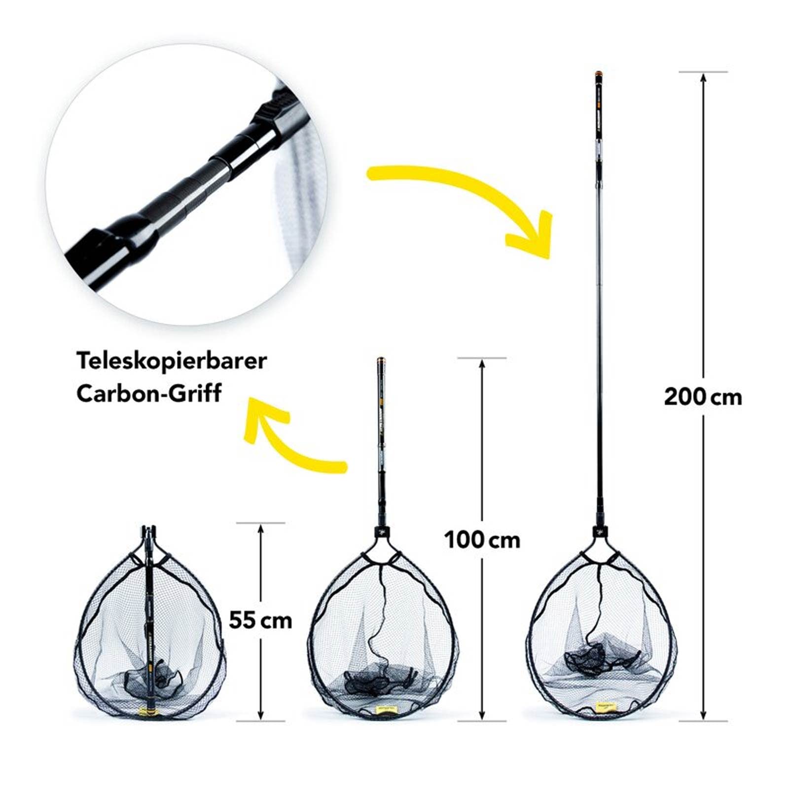 Lieblingsköder Barsch-Kescher Ultraboost 50x40cm - Unterfangkescher zum Spinnfischen, Raubfischkescher, Angelkescher