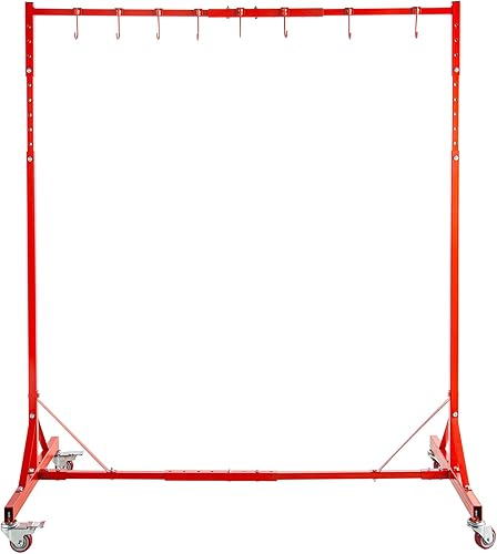 Miniatura 9 de VEVOR Estante de pintura de altura ajustable de 5 a 7 pies, soporte de pintura automotriz 8 ganchos, soporte de carrocería para puertas de campanas,