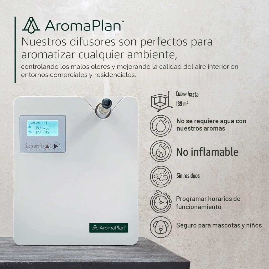 Difusor de aceites esenciales sin agua, 2025 Nuevo difusor de aromaterapia Bluetooth y WiFi, difusor profesional sin agua para habitaciones grandes, oficinas y spas (blanco)