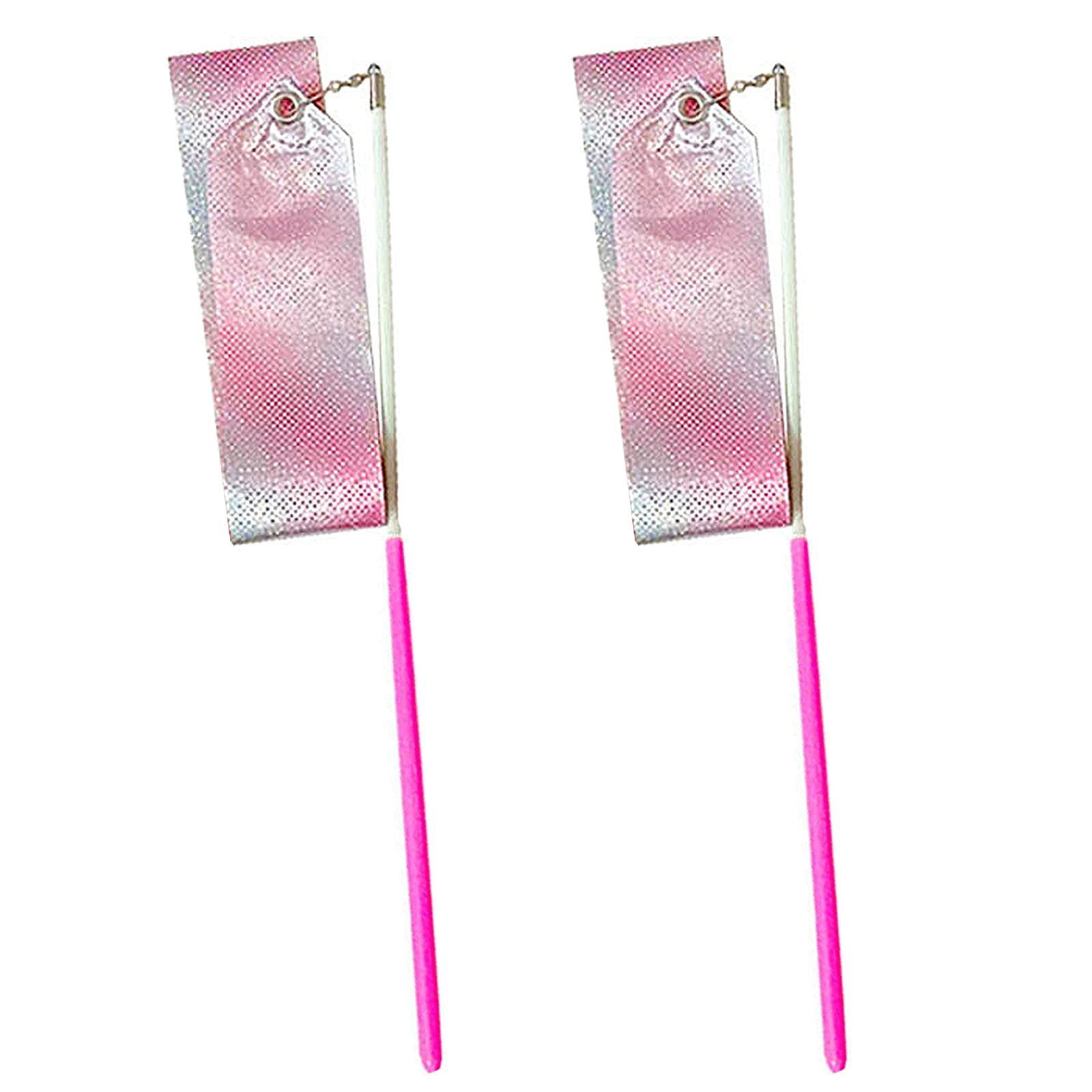 2x Funkelnde Tanzbänder Mit Stab - 2m Rhythmische Gymnastik Bänder