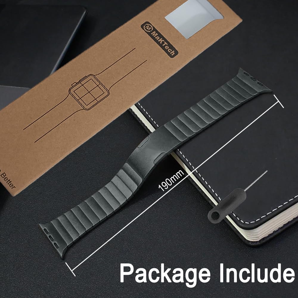 Bracelet Titane Apple Watch 11/10, Ultra 3, SE, Maille Courbe DLC