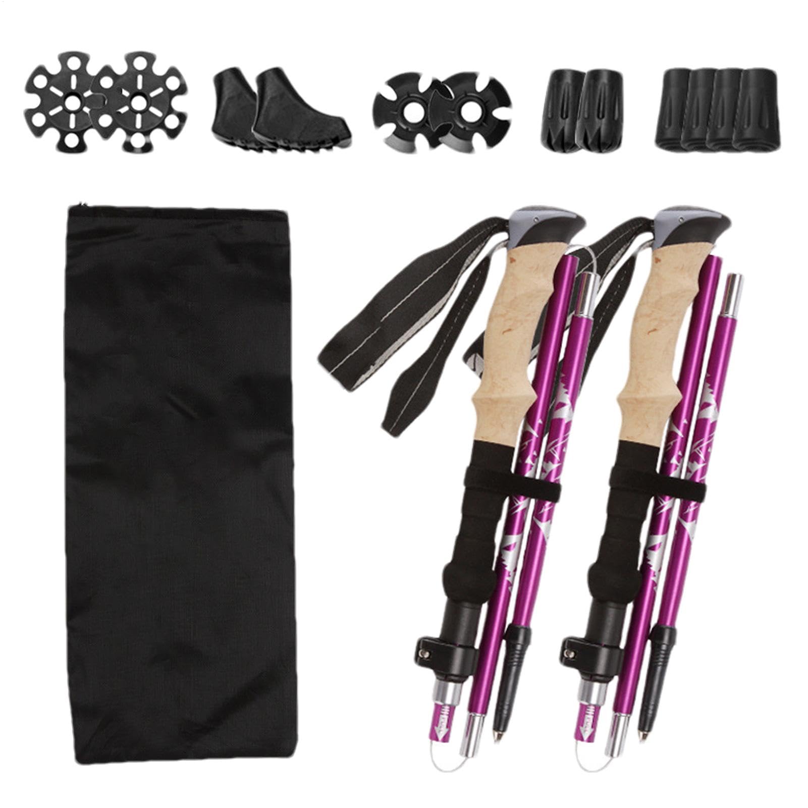 Bâtons de randonnée télescopiques, légers et réglables Bâtons de randonnée avec support d'équilibre et absorption des chocs Accessoires tout terrain pour de longues promenades