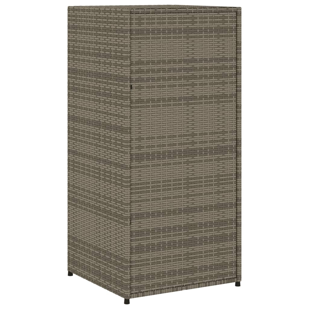 KOIECETA Gartenschrank Geräteschrank mit viel Stauraum Beistellschrank Schrank mit Türen Balkonschrank Terrassenschrank Poly Rattan (Grau, 55x55x111 cm)