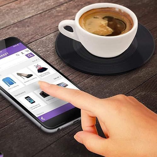 Miniatura 5 de Juego de 6 bonitos posavasos de vinilo retro, divertidos muebles de disco para decoración de discos, equipo creativo de bebidas, ideas musicales