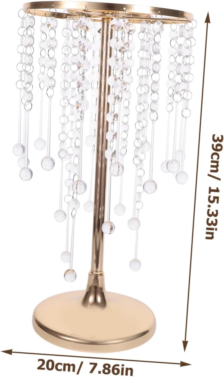 LIFKOME Vase Wedding Centerpiece Stand with Chandelier Crystals Elegant Metal Flower Holder for Table Decor and Floral Arrangements for Indoor and Outdoor Weddings Height