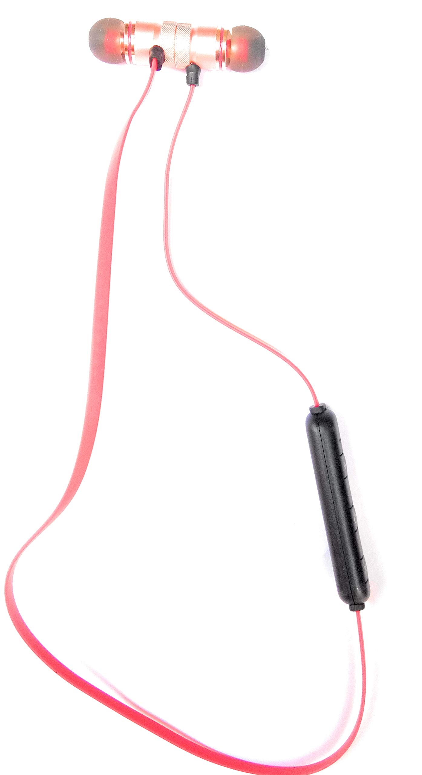 Bluetooth Wireless Sport Head-Phones | Magnet Attraction with Microphone Design for All Android, iOS and Windows Device (red)