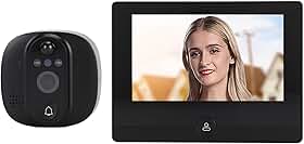 SUNGOOYUE Câmera Olho Mágico, Tela LCD IPS de 4,3 Polegadas, ângulo de Visão Amplo de 150 Graus Com Câmera HD 1080P, Detecção de Movimento, Visão Noturna, para Apartamento Residencial (Preta)
