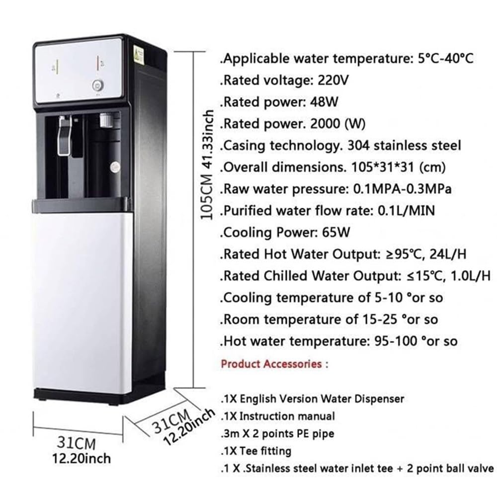 Gewerblicher Wasserspender Mit Festwasseranschluss, Geräuscharm, Mit Tür, 3 Temperaturstufen, Ideal for Zuhause Oder Büro
