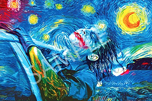 Best Print Store - Heath Ledger Inspired, The Starry Night Joker Poster (24x36 inches)