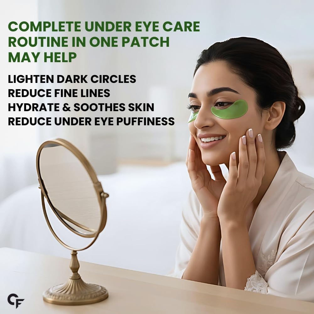 Carbamide Forte Hydrogel Under Eye Patches For Dark Circles | Under Eye Mask with Caffeine | Reduces Dark Circles, Puffiness & Fine Lines | Eye Care Routine | Cooling, Hydrating & Repairing Eye Patches | 60 Patches (30 Pairs) for Men & Women 4