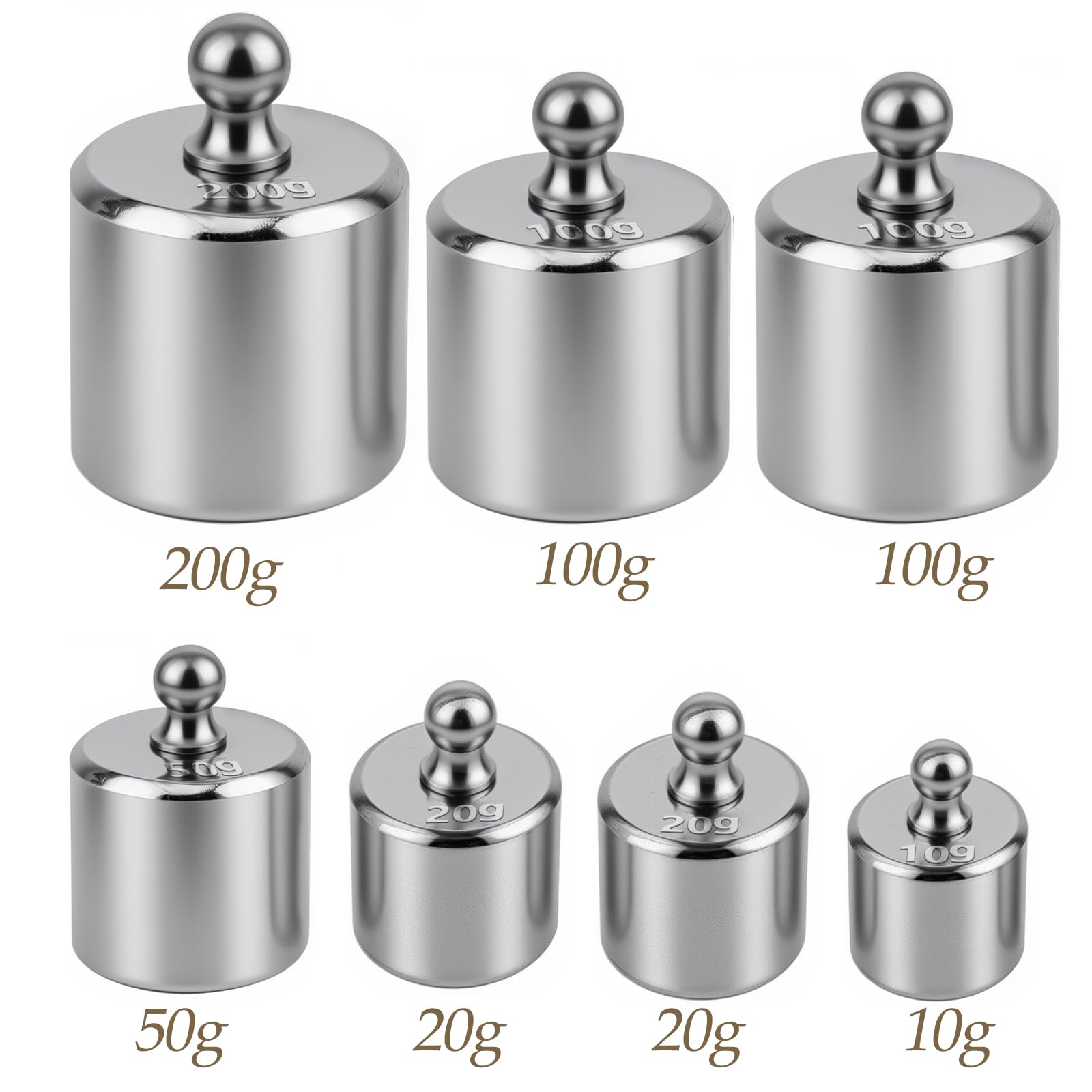 14 Stücke Edelstahl Kalibriergewichte Set 500g, 2 x 200g, 4 x 100g, 2 x 50g, 4 x 20g, 2 x 10g Kalibrierungs Gewicht Set, mit 2 Kalibriergewicht Pinzette für Digitalwaagen, Labor, Hobby