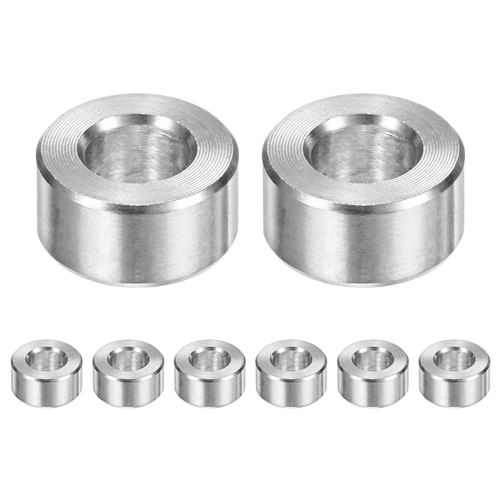 M METERXITY 8PCS M6 304 Stainless Steel Spacers 6mm ID x 12mm OD x 6mm l Metal Screw Standoff Bushing Plain Finish Round Spacer 304 Stainless Steel for Screws Bolts Silver