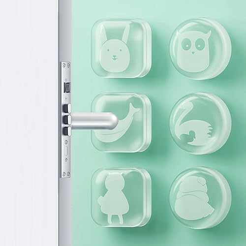 Protector de pared autoadhesivo para manija de puerta, protector de pared de animales, protector de pared, almohadillas de goma para choques,