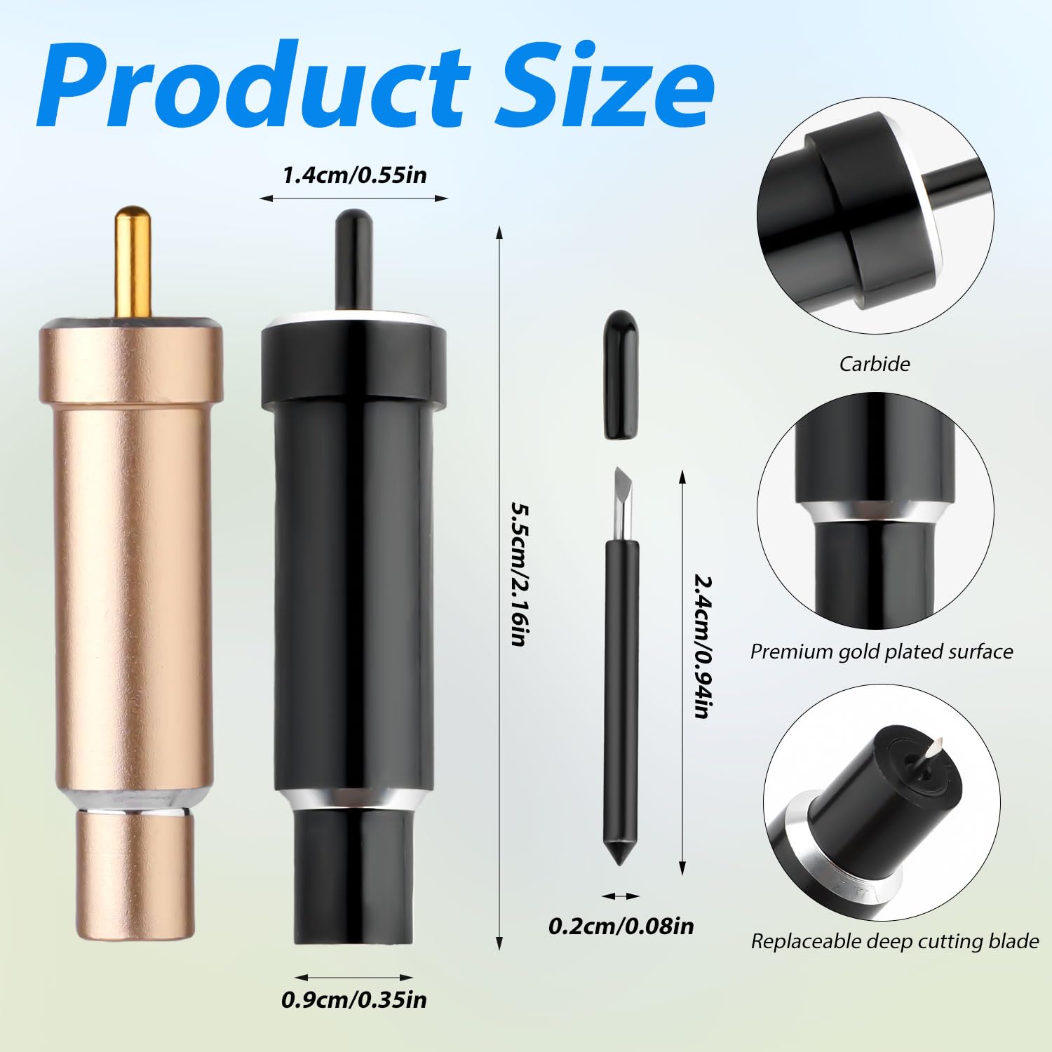 Paquete de 14 Cuchillas de Punta Fina y Bloques de Cuchillas, Cuchilla de Corte Profundo y Carcasa Resistentes de Repuesto de Cuchilla de Punta Fina Compatibles con Explore Maker