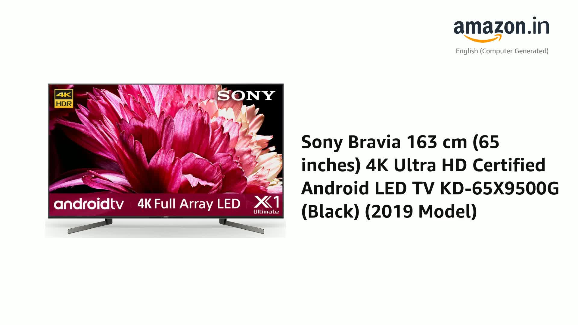 65インチ SONY BRAVIA KJ-65X9500G 4K Sony Bravia 163 cm (65 inches) 4K Ultra HD Certified Android LED