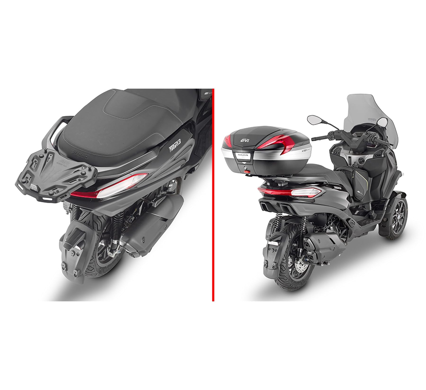 Givi Topcase Träger Monokey Koffer kompatibel Piaggio MP3 HPE 530 Exclusive 2022 2023 2024
