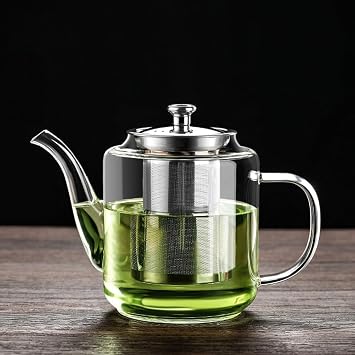 650/800/1100ml Glass Clear Tea Pot with Strainer for Loose Tea,1pce 650ml
