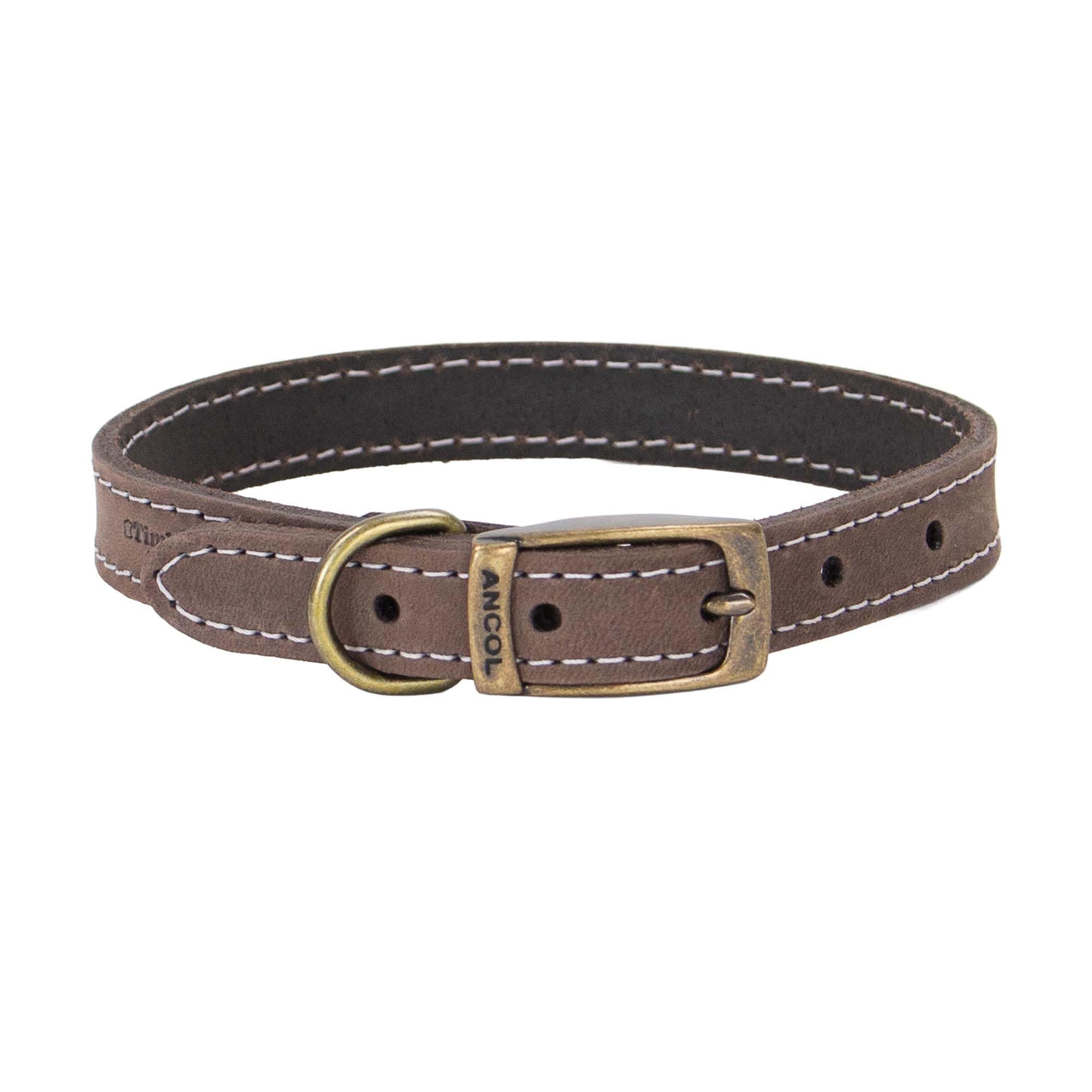 Ancol Timberwolf skórzana obroża sobolowa rozmiar 1, pasuje do szyi 20-26 cm, szerokość kołnierza 1,6 cm