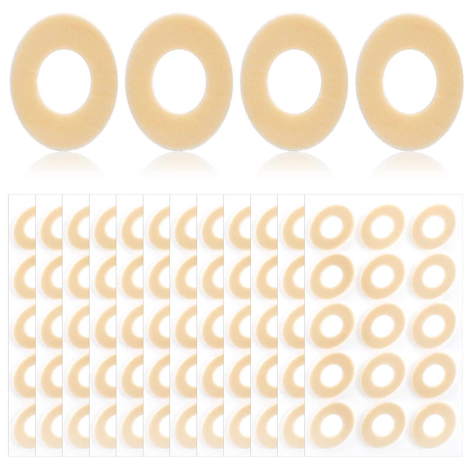 180 cojines de callos para dedos de los pies, almohadillas ovaladas de espuma con almohadillas adhesivas resistentes al agua para callos para la parte inferior del pie, protegen el maíz de rozaduras y