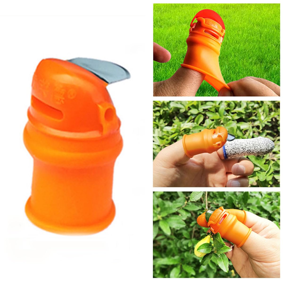 12 Pcs Silicone Thumb Knife Gardening Tool Set for Harvesting, Thumb Cutter for Finger Protection, Plant Fruit Picking, Trimming