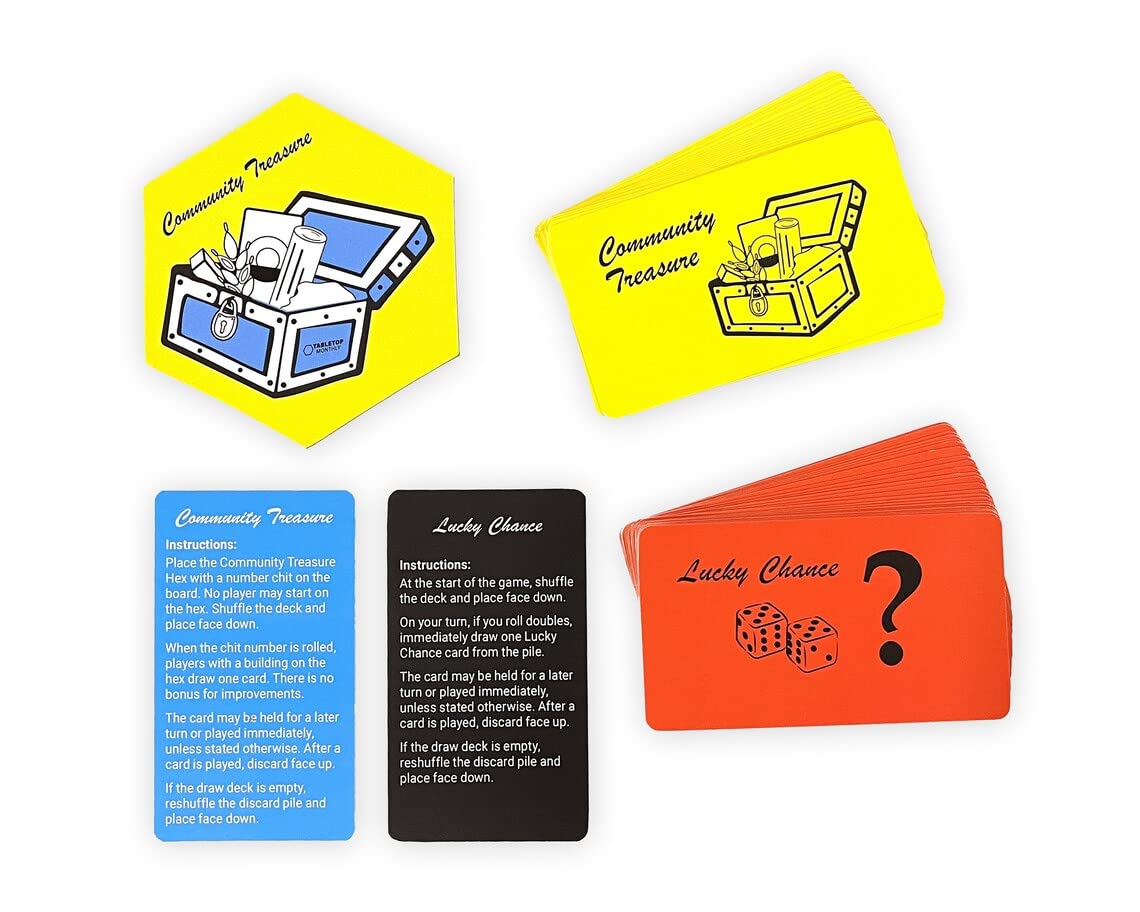 Lucky Chance Doubles and Community Treasure Chest Opoly Mashup Scenarios compatible with Catan's Settlers of Catan and Catan Expansions