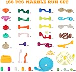 Marble Run,135 PCS Marble Maze Building Block Toys Gravitrax Marble Run for Kids,STEM Learning Toys Marble Track Race Tower Model Creative Birthday Gift with 60 Marbles for Boys & Girls 3 4 5 6 7 8 9