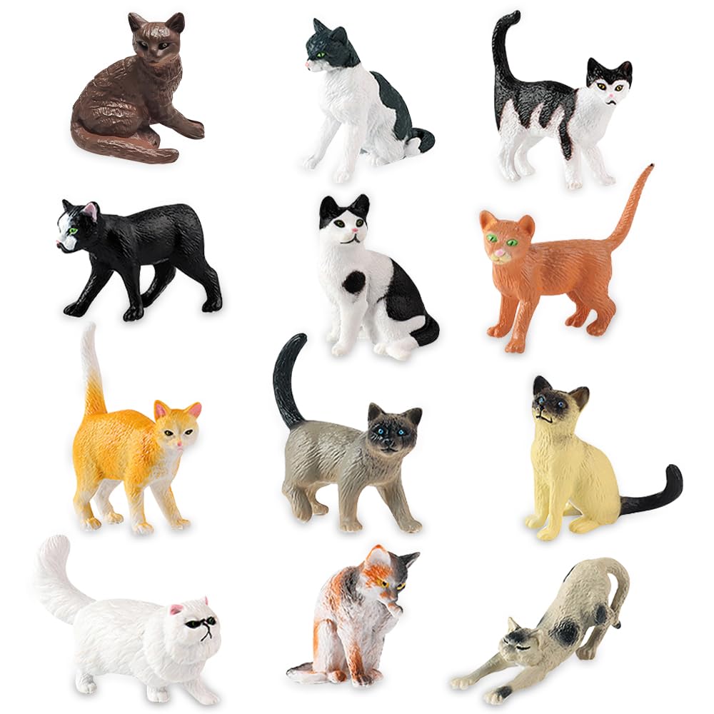 QIANLING Ensemble de 2 Figurines de Chat, décoration de la Maison Figurines de Chat Couple Blanc pour Salon, Armoire à vin, Meuble TV, décoration, Cadeau de Mariage (Blanc