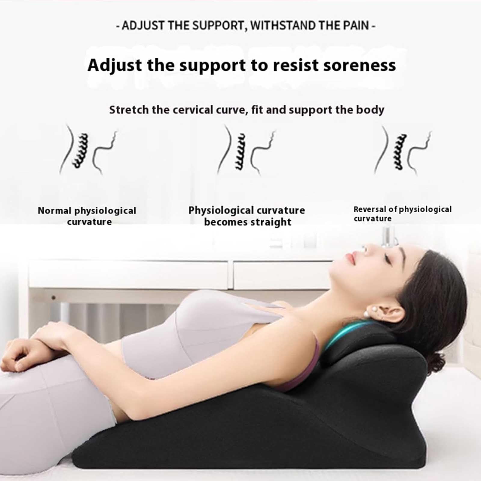 Cuscino in memory foam per coppie e chi dorme sulla schiena, design ergonomico con supporto angolare di 27° per una postura ottimale e un uso multifunzionale