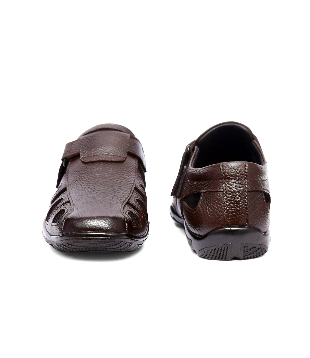 DEGARRO Men's Brown Leather Classic Casual Sandals 7 1