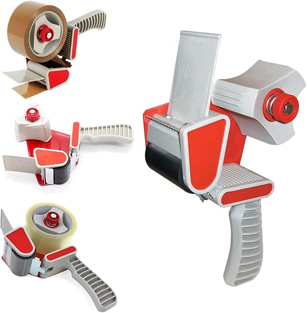 Heavy-Duty Tape Gun Dispenser Robust Handheld Parcel Tape Seal Packaging Tape up to 50 mm Width (Tape Gun Dispenser)