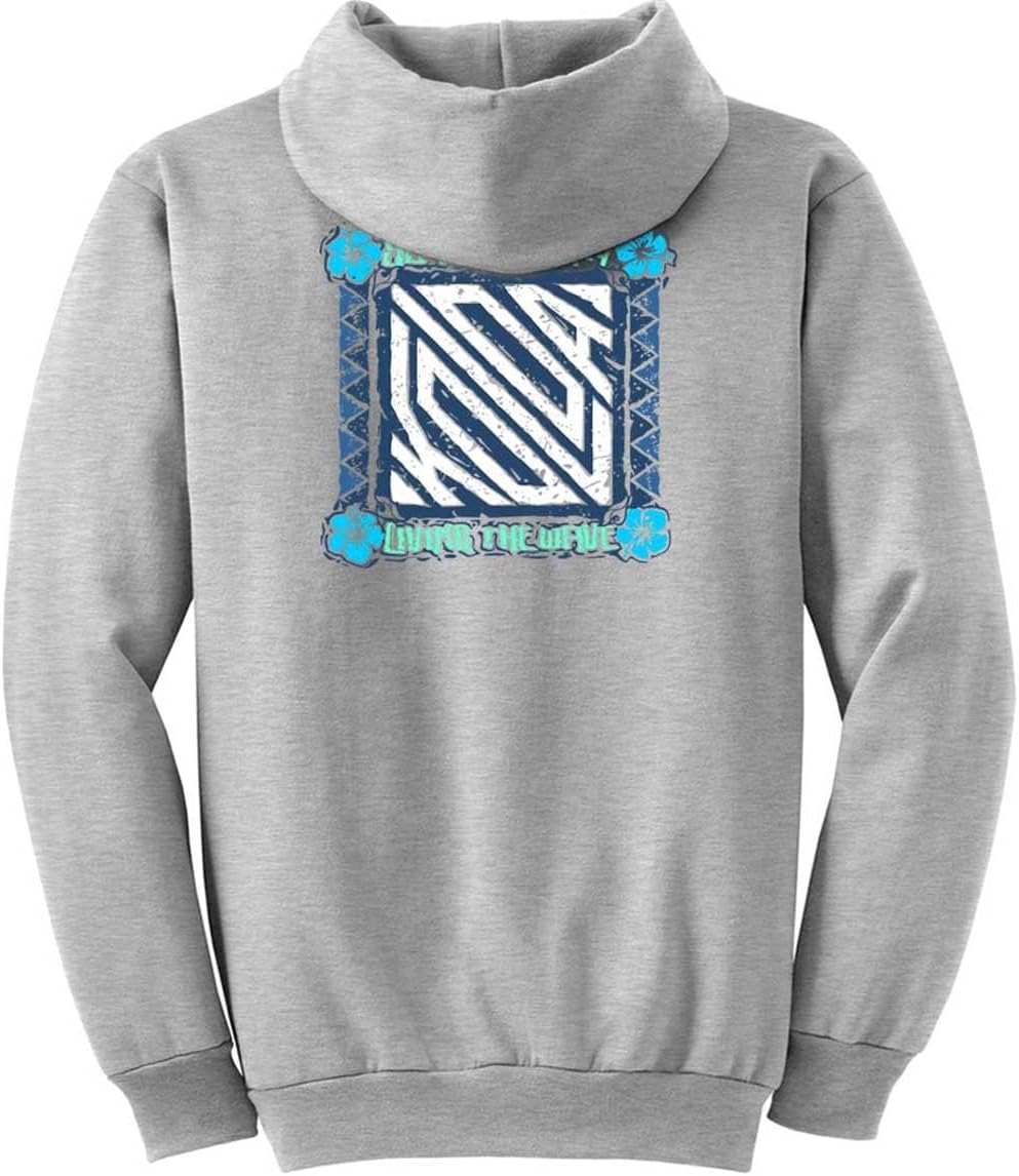 Koloa Surf Mens Square Floral Distressed Logo Hoodie in Sizes S-5X-Large