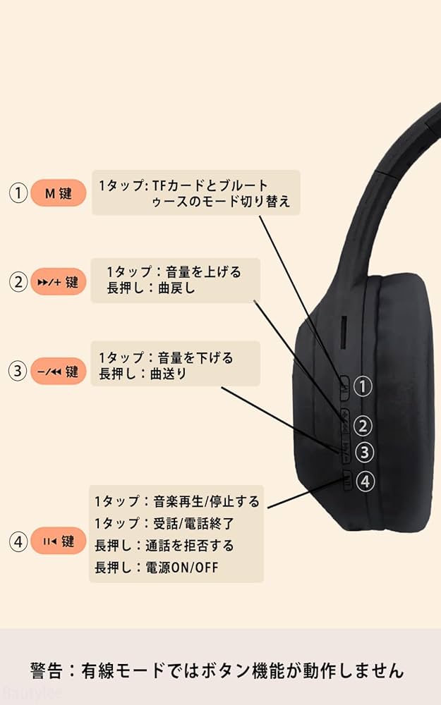 Amazon.co.jp: Bautylee ワイヤレスヘッドホン Bluetooth 5.3 オーバー