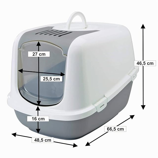 Foto 4 de 4 de XXL Bandeja para gatos NESTOR JUMBO blanco-gris específicamente Para talla Razas de gatos