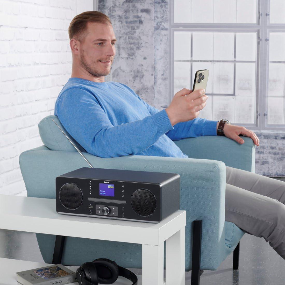 Hama radio cyfrowe DAB+ FM (odtwarzacz, Bluetooth, dysk CD, gniazdo USB A, jack 3,5mm, 10W, stereo, kabel 146 cm) czarny