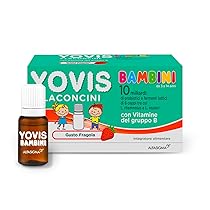 YOVIS Bambini Flaconcini, Probiotici per il Benessere Intestinale con Vitamine B6 e B12, 10 Miliardi di Fermenti Lattici Vivi, indicato per Bambini dai 3 ai 14 anni, 10 Flaconcini, Gusto Fragola