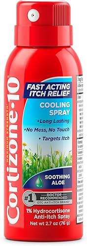 Cortizone 10 Spray refrescante calmante para aliviar la picazón de aloe de máxima fuerza, 1% de hidrocortisona, acción rápida, antipicazón, spray