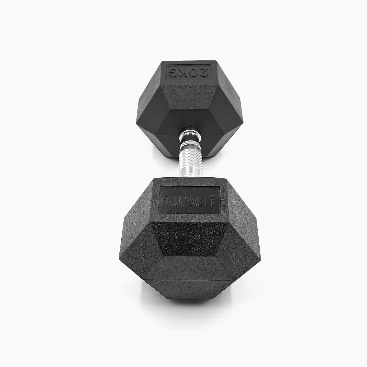 SUPRFIT - Hexagon Kurzhantel einzeln mit gummiertem Eisenkern - Fitness Gewichte Hanteln 1-50 kg mit rutschfestem Chromgriff - Premium Kurzhantel für Calisthenics, Krafttraining & Crossfit Übungen
