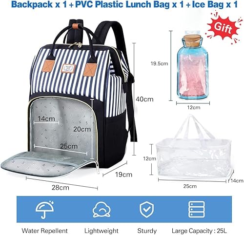 image for Lekebobor Laptop Backpack with Lunchbox, Lunch Backpack for Women Men,